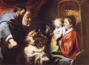 Jacob Jordaens The Virgin and Child with Saints Zacharias,Elizabeth and John the Baptist painting